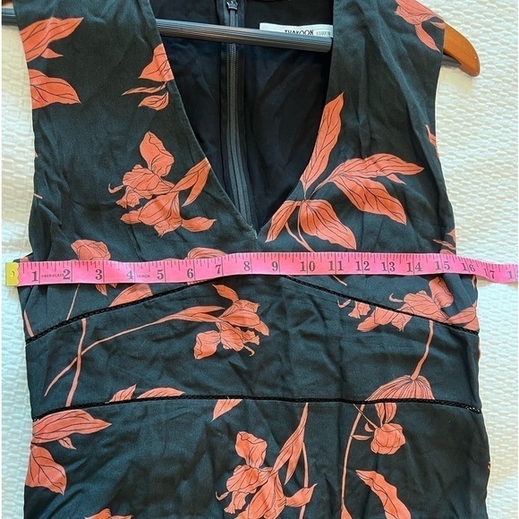 Thakoon Floral Ruffle Silk Blend Romper Black Womens Size 6 - Picture 11 of 16